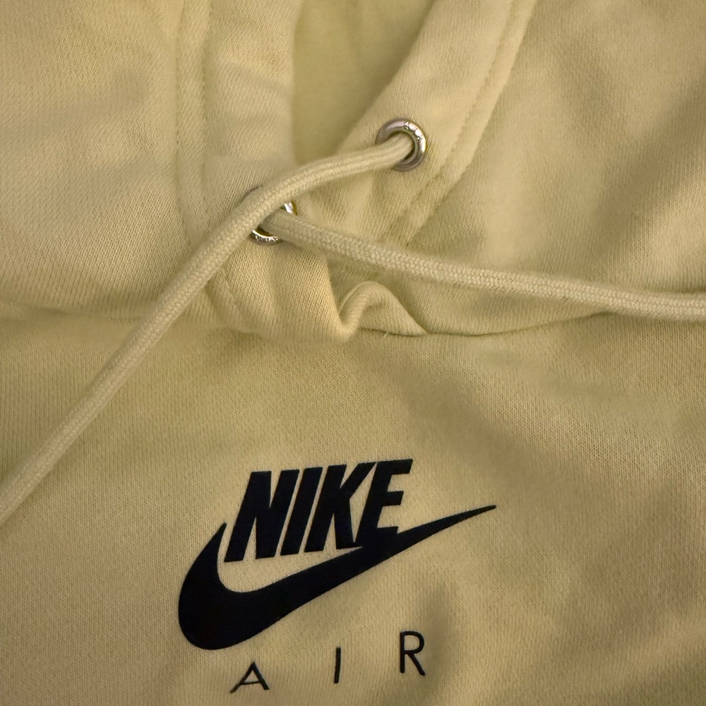 Nike Air Hoodie in Pale Yellow with Black Logo